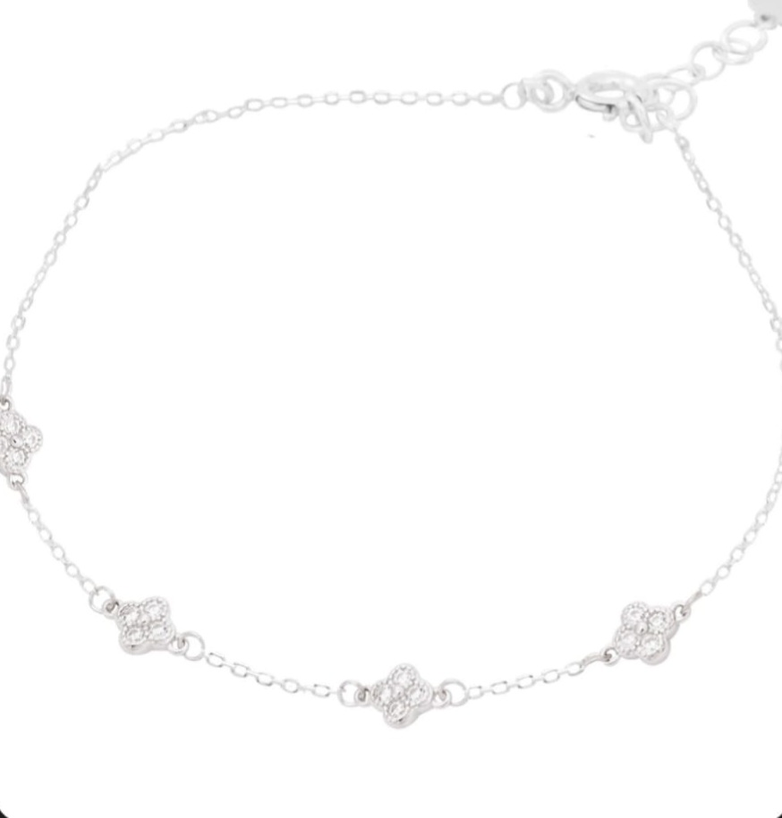 Pulseira 4 TREVOS Cravejada - Cod 4